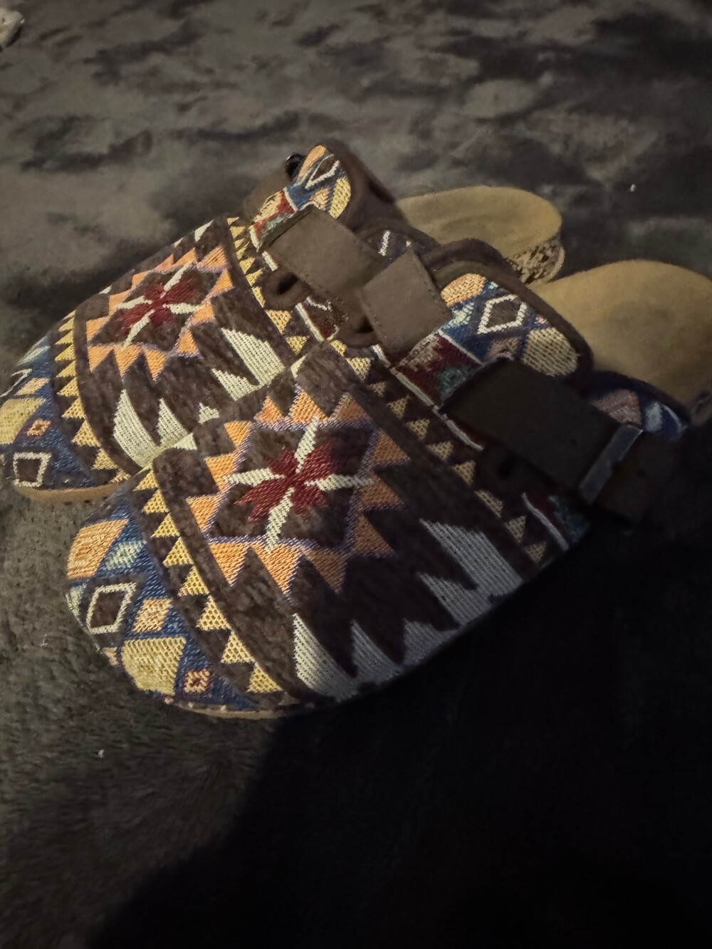 Dirty Laundry Ethnic Pattern Clogs Size 11 Adjustable Buckle Strap Slip-On Shoes